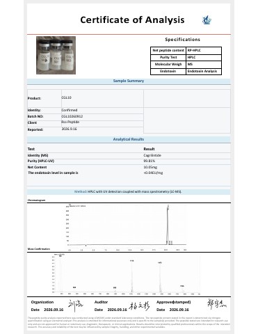 CGL10 certificate, batch CGL10260912